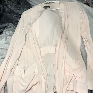 Sheer light pink blazer